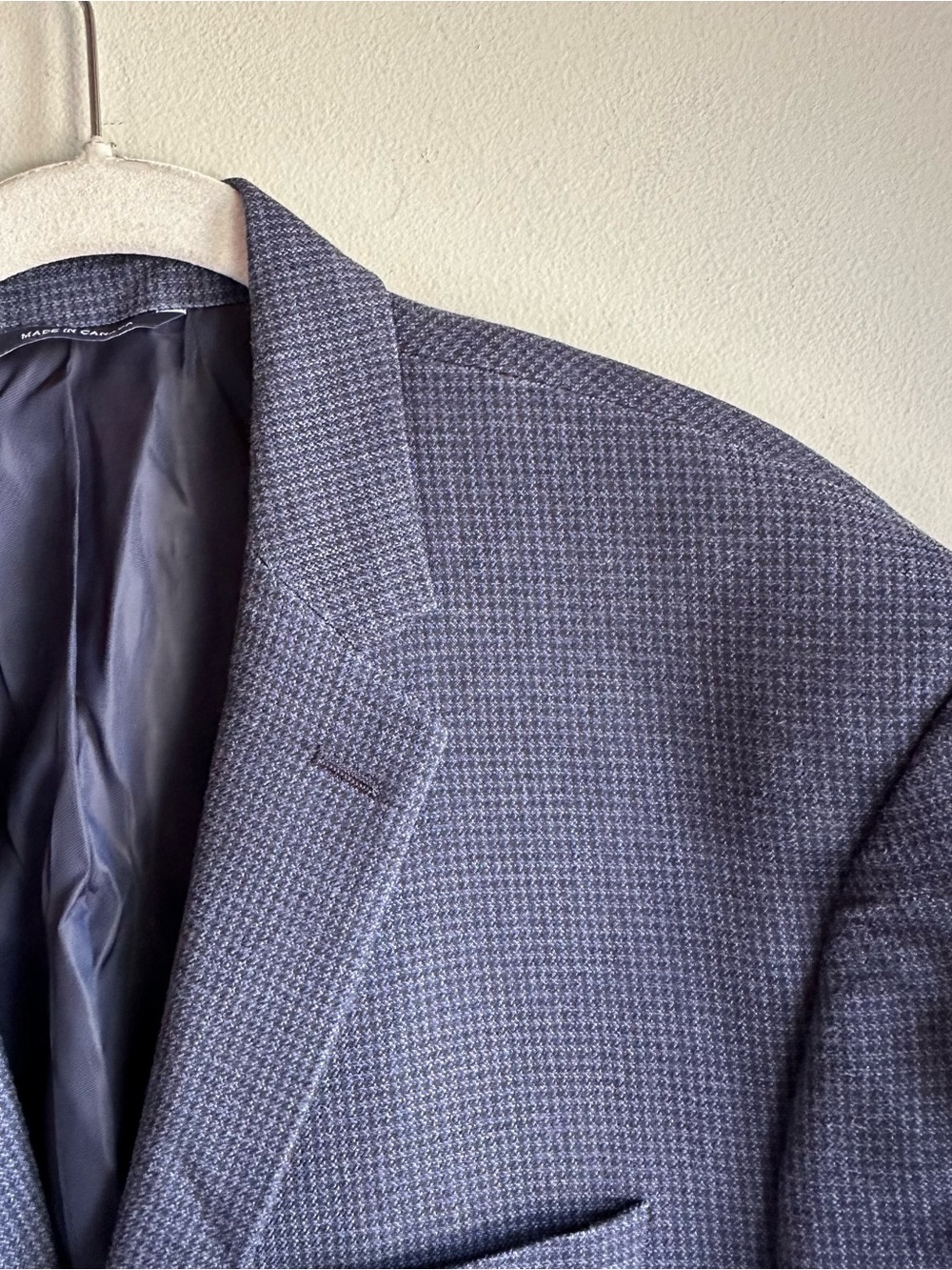 Ralph Ralph Lauren Blue Houndstooth Wool Silk Men’s Blazer Jacket